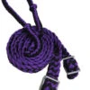 Showman Black And Purple Braided Nylon Barrel Reins