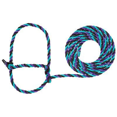 Weaver Leather Weaver Purple And Teal Cattle Rope Halter 3 Weaver Leather Weaver Purple And Teal Cattle Rope Halter
