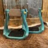 Nettles Stirrups 3" Distressed Turquoise W/Leveler -Horseway Store 3 GBRDR L