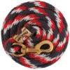 Weaver Leather Poly Lead Rope/Solid Brass Snap - Graphite/Red/White -Horseway Store 60670 xxx 0120057 s