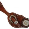 Showman Ladies Acorn Tooled Spur Straps -Horseway Store 7126M
