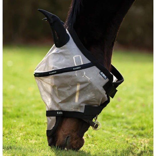 Horseware Ireland Rambo Fly Mask Cob Oatmeal & Black 4 Horseware Ireland Rambo Fly Mask Cob Oatmeal & Black - Image 2