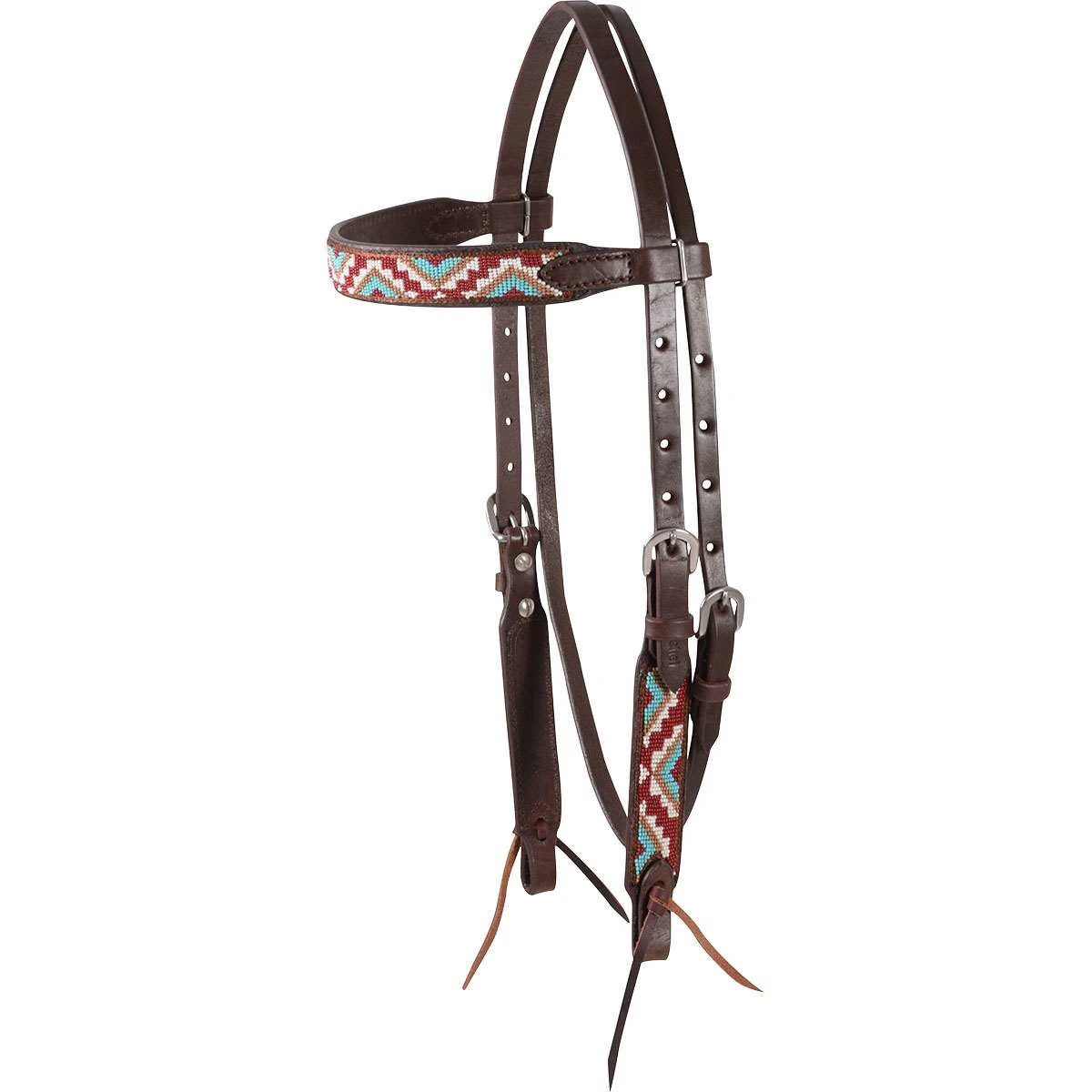 Cashel Chocolate Beaded Browband Headstall 3 Cashel Chocolate Beaded Browband Headstall