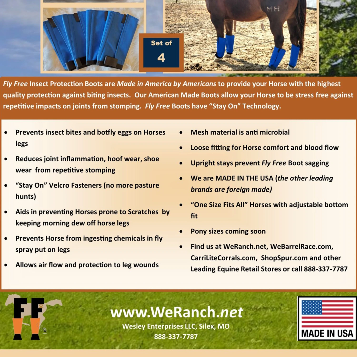 Fly Free Insect Protection Boots - BLUE 5 Fly Free Insect Protection Boots - BLUE - Image 3