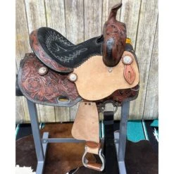 Paul Taylor Chocolate Floral Tooled Youth Saddle -Horseway Store ysidea